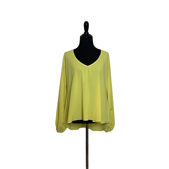 Lovers + Friends lime yellow long sleeves v neck tunic top size M - Picture 11 of 12